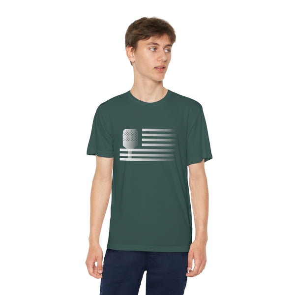 Paddle Flag Youth Moisture-Wicking T-Shirt - Great Pickleball Stuff