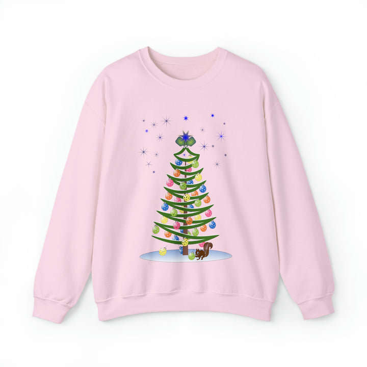 Pickleball Christmas Tree Unisex Crewneck Sweatshirt - Great Pickleball Stuff