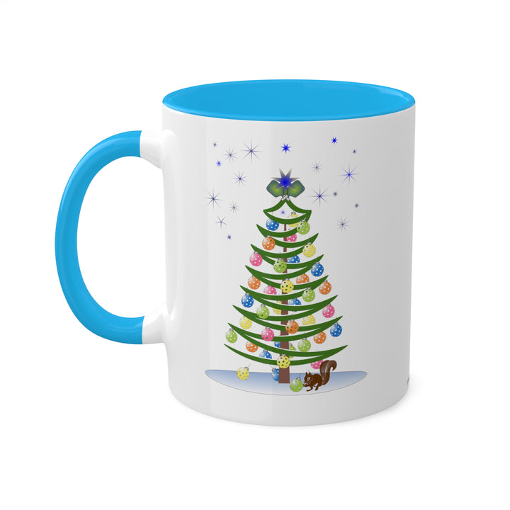 Pickleball Christmas Tree Coffee Mug - Great Pickleball Stuff