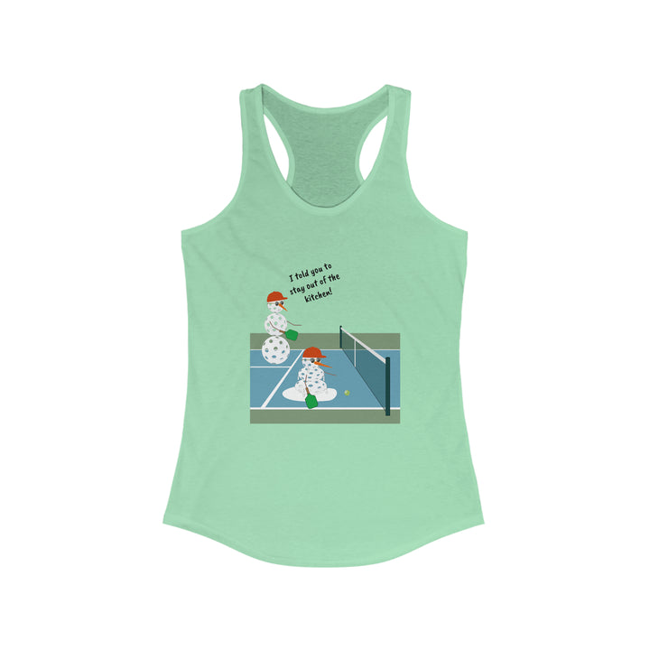 Pickleball Snowmen Women's Racerback Tank-Great Pickleball Stuff