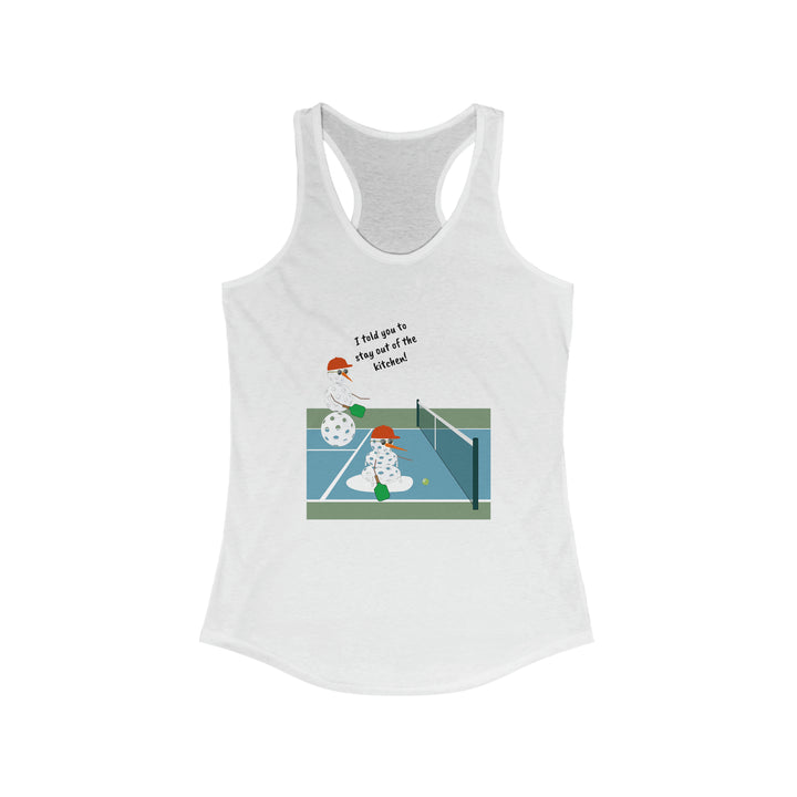 Pickleball Snowmen Women's Racerback Tank-Great Pickleball Stuff