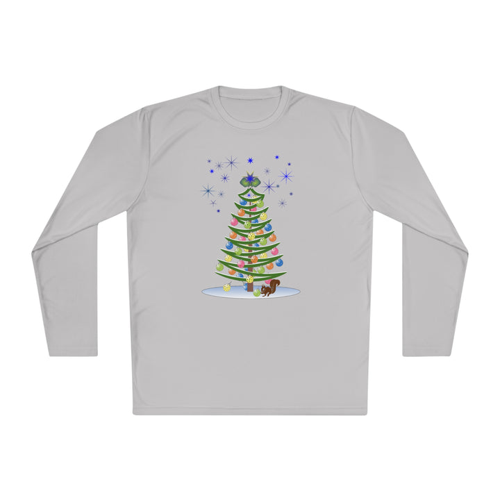 Pickleball Christmas Tree Unisex Moisture-Wicking Long Sleeve Tee - Great Pickleball Stuff