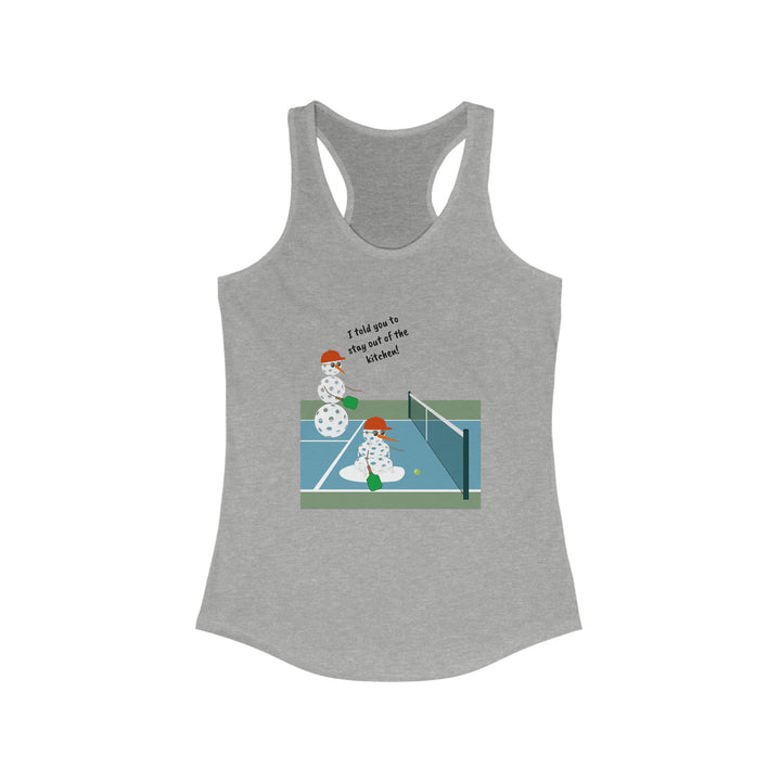 Pickleball Snowmen Women's Racerback Tank-Great Pickleball Stuff