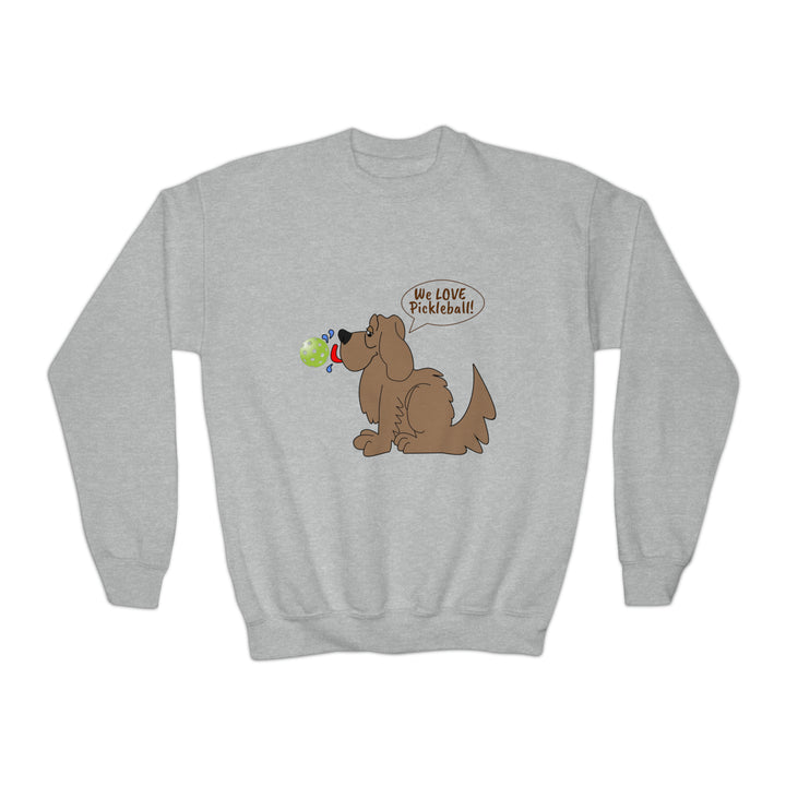 We Love Pickleball Youth Crewneck Sweatshirt-Great Pickleball Stuff