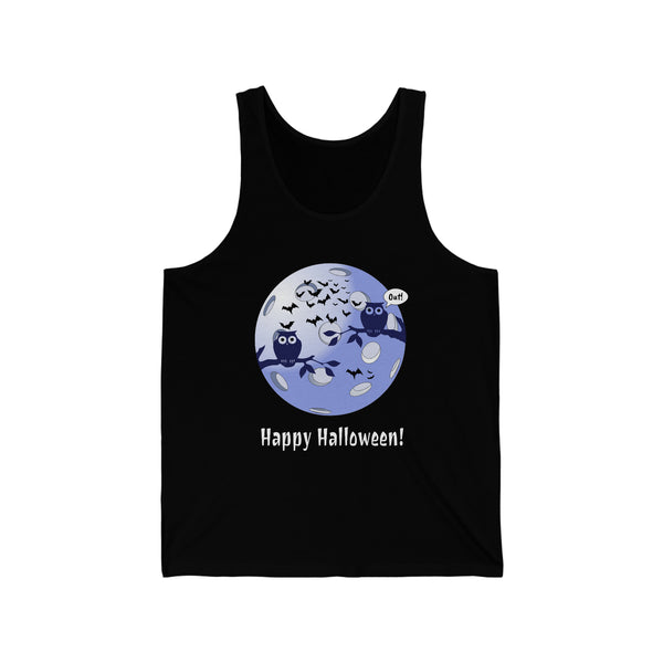 Pickleball Halloween Moon Unisex Cotton Tank