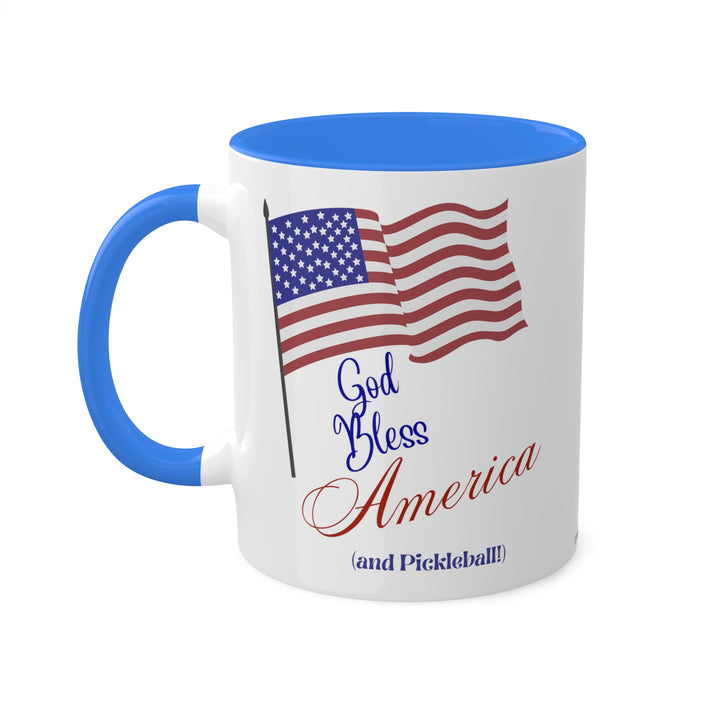 God Bless America and Pickleball Coffee Mug-Great Pickleball Stuff