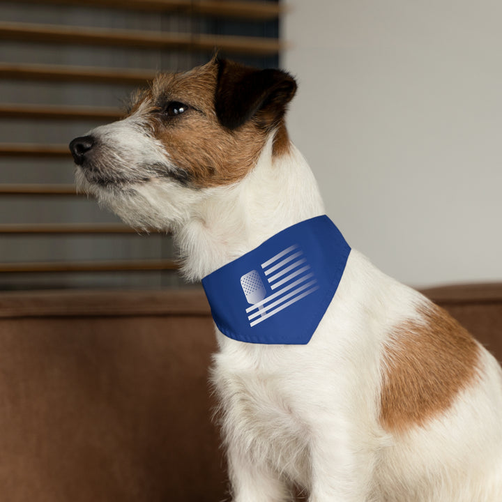 Paddle Flag Pet Bandana with Collar (Navy) - Great Pickleball Stuff