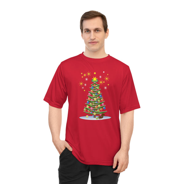 Pickleball Christmas Tree Unisex Moisture-Wicking T-Shirt - Great Pickleball Stuff