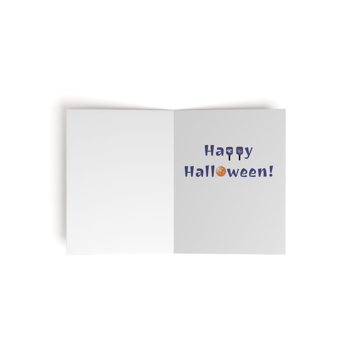 Pickleball Halloween Moon Greeting Cards (Folded with Envelopes) - Great Pickleball Stuff