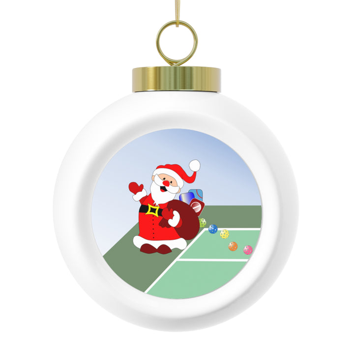 Pickleball Late Santa Christmas Ball Ornament - Great Pickleball Stuff