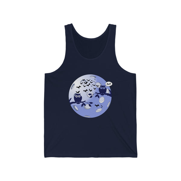 Pickleball Owl Moon Unisex Cotton Tank