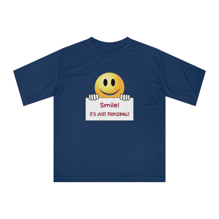 Smile It's Just Pickleball Unisex Moisture-Wicking T-Shirt - Great Pickleball Stuff