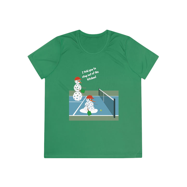 Pickleball Snowmen Women's Moisture-Wicking T-Shirt-Great Pickleball Stuff