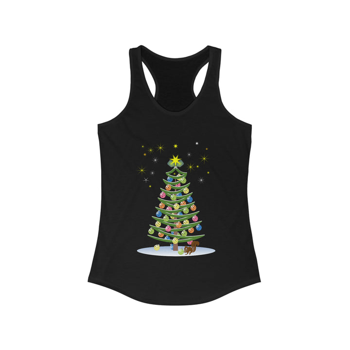 Pickleball Christmas Tree Women's Racerback Tank - Great Pickleball Stuff