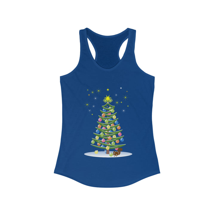 Pickleball Christmas Tree Women's Racerback Tank - Great Pickleball Stuff