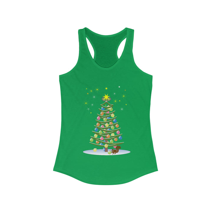 Pickleball Christmas Tree Women's Racerback Tank - Great Pickleball Stuff