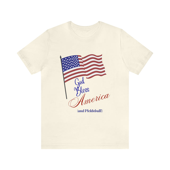 God Bless America and Pickleball Unisex T-Shirt - Great Pickleball Stuff