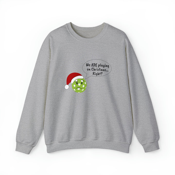 Pickleball Playing on Christmas Unisex Crewneck Sweatshirt - Great Pickleball Stuff