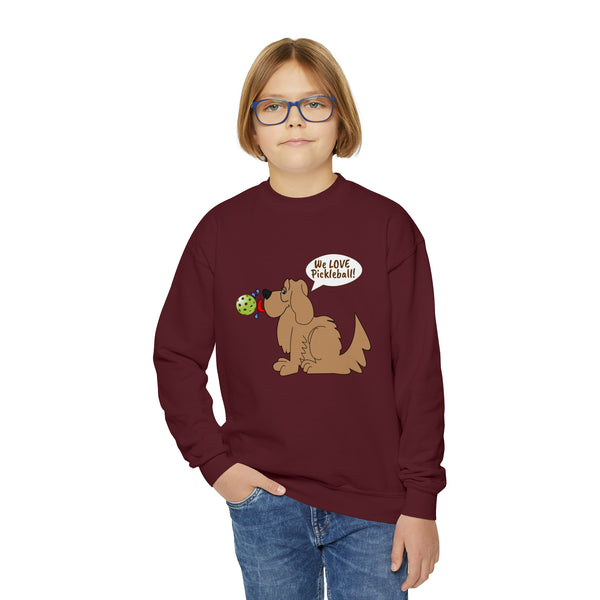 We Love Pickleball Youth Crewneck Sweatshirt-Great Pickleball Stuff