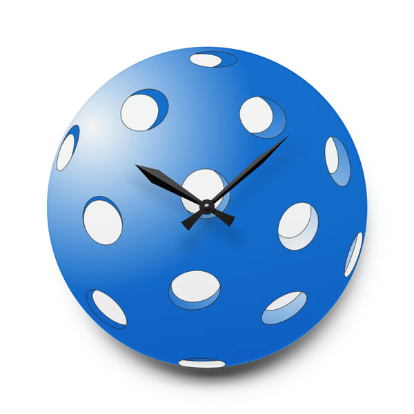 Blue Pickleball for Life Acrylic Wall Clock