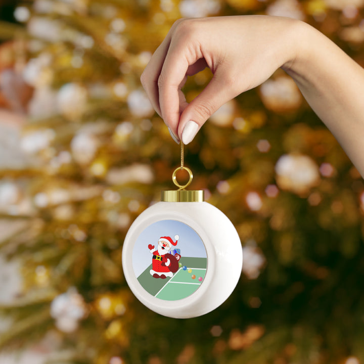 Pickleball Late Santa Christmas Ball Ornament - Great Pickleball Stuff