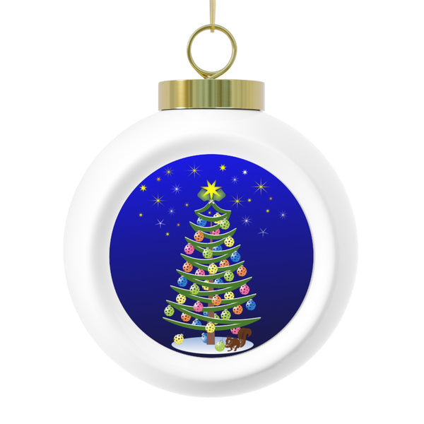 Pickleball Christmas Tree Ball Ornament - Great Pickleball Stuff