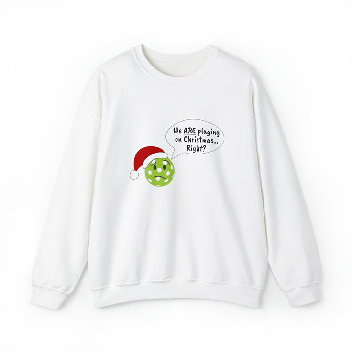 Pickleball Playing on Christmas Unisex Crewneck Sweatshirt - Great Pickleball Stuff