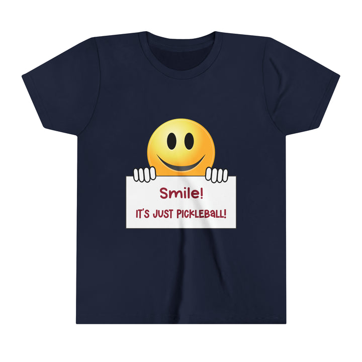 Smile It's Just Pickleball Youth T-Shirt - Great Pickleball Stuff