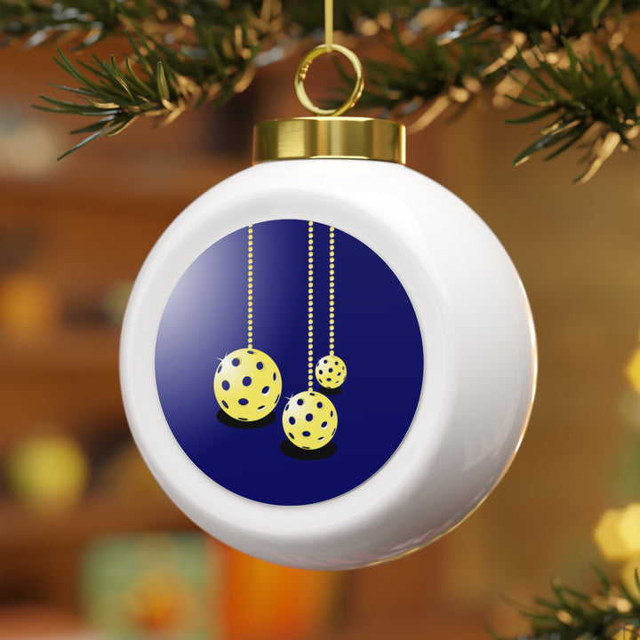 Deck the Halls with Pickleballs Christmas Ball Ornament - Great Pickleball Stuff