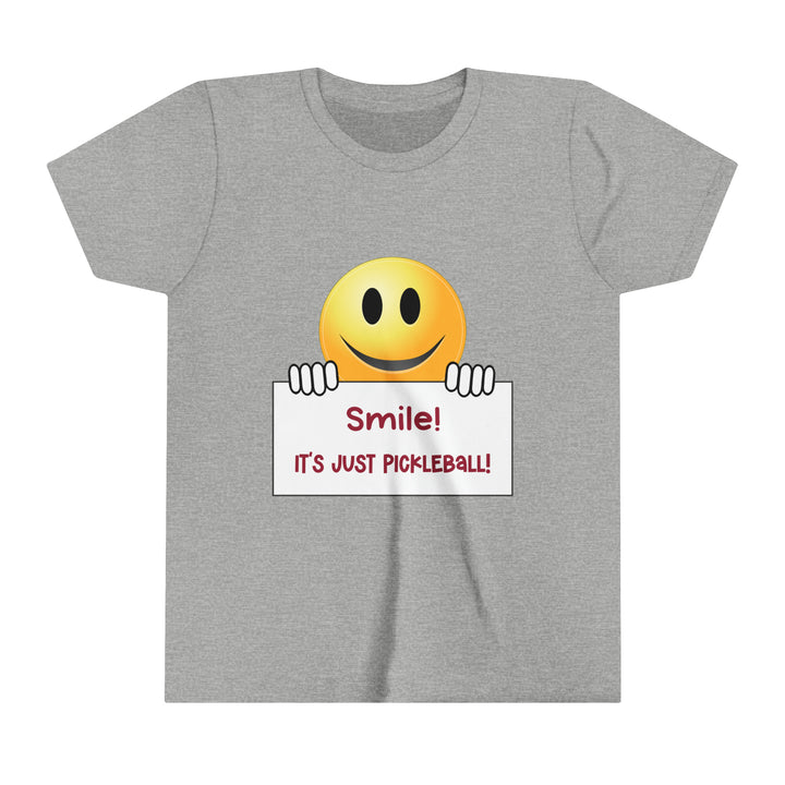 Smile It's Just Pickleball Youth T-Shirt - Great Pickleball Stuff