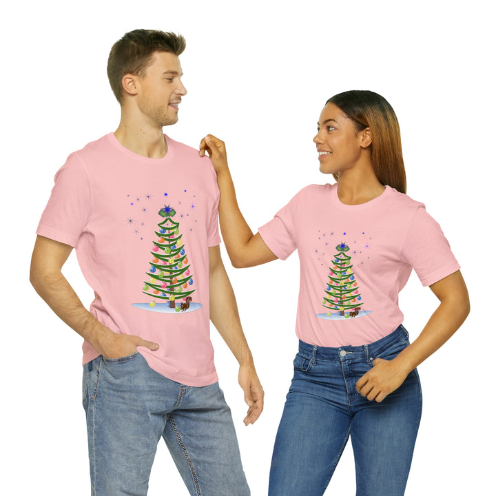 Pickleball Christmas Tree Unisex T-Shirt - Great Pickleball Stuff