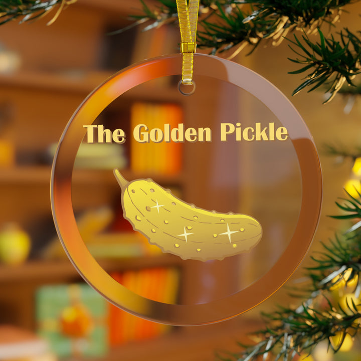 The Golden Pickle Glass Window Hanging - Great Pickleball Stuff