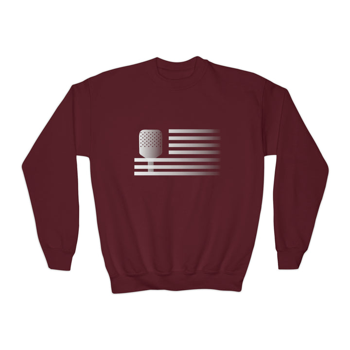 Paddle Flag Youth Crewneck Sweatshirt - Great Pickleball Stuff