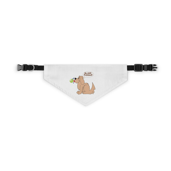 We Love Pickleball Pet Bandana with Collar (White)-Great Pickleball Stuff