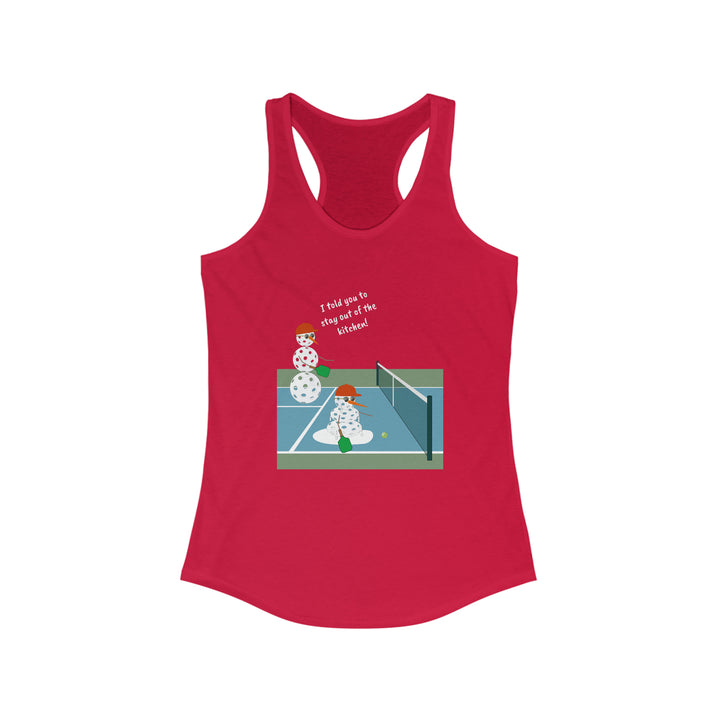 Pickleball Snowmen Women's Racerback Tank-Great Pickleball Stuff