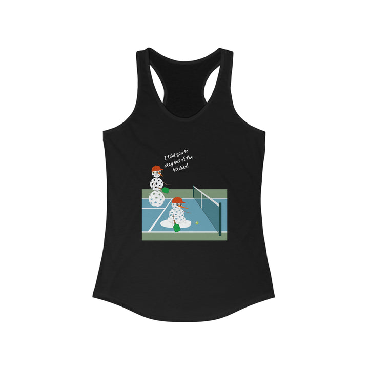 Pickleball Snowmen Women's Racerback Tank-Great Pickleball Stuff