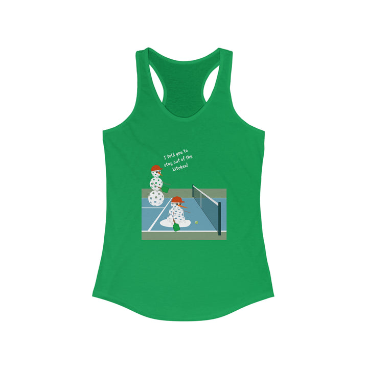 Pickleball Snowmen Women's Racerback Tank-Great Pickleball Stuff