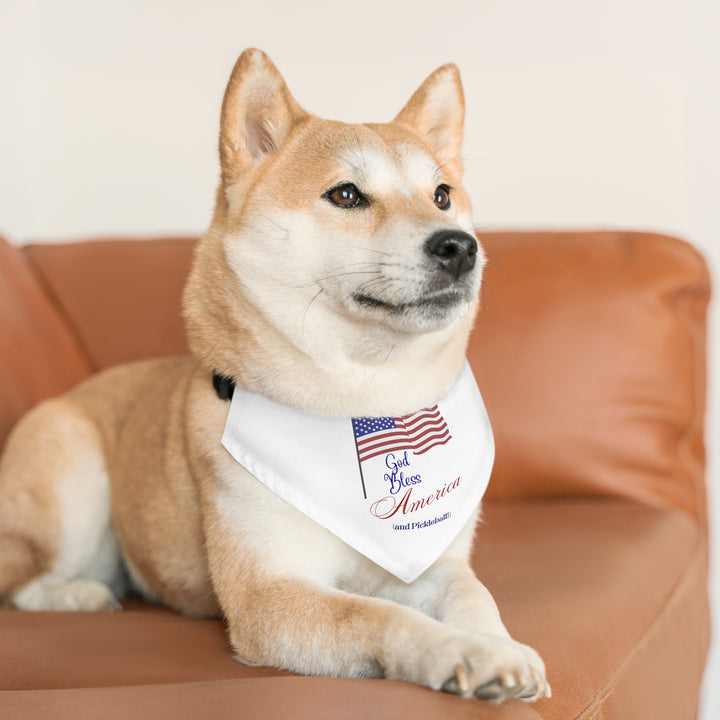 God Bless America and Pickleball Pet Bandana with Collar - Great Pickleball Stuff