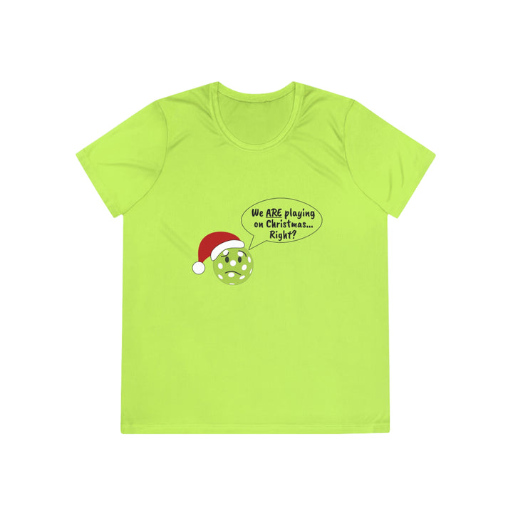 Pickleball Playing on Christmas Women's Moisture-Wicking T-Shirt - Great Pickleball Stuff