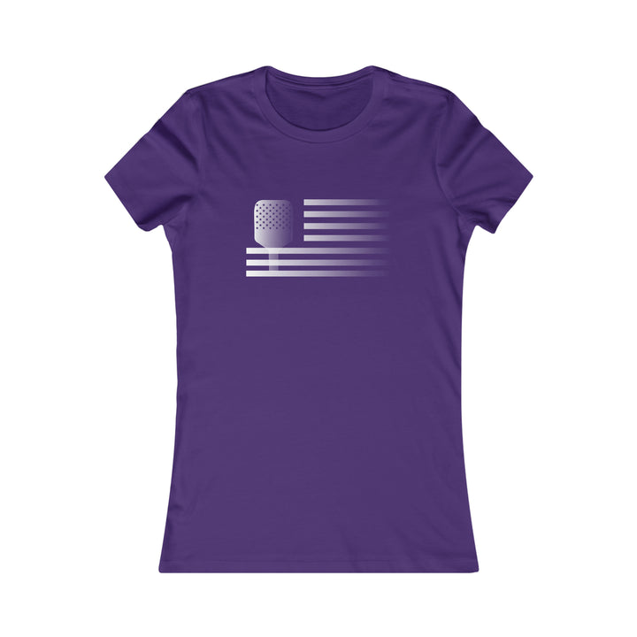 Paddle Flag Women's Slim-Fit Premium Cotton T-Shirt - Great Pickleball Stuff