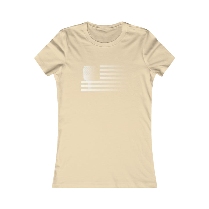 Paddle Flag Women's Slim-Fit Premium Cotton T-Shirt - Great Pickleball Stuff