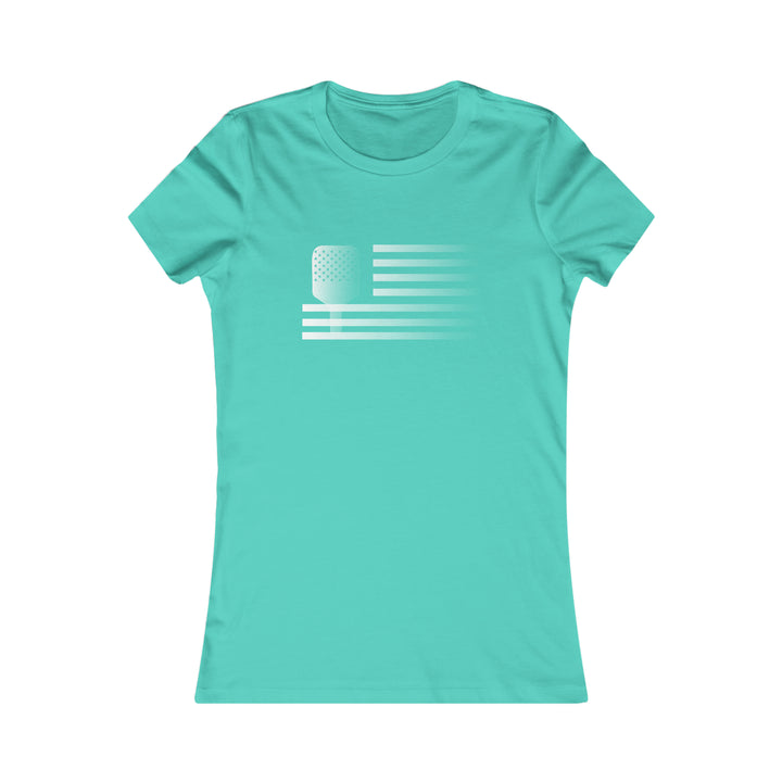 Paddle Flag Women's Slim-Fit Premium Cotton T-Shirt - Great Pickleball Stuff