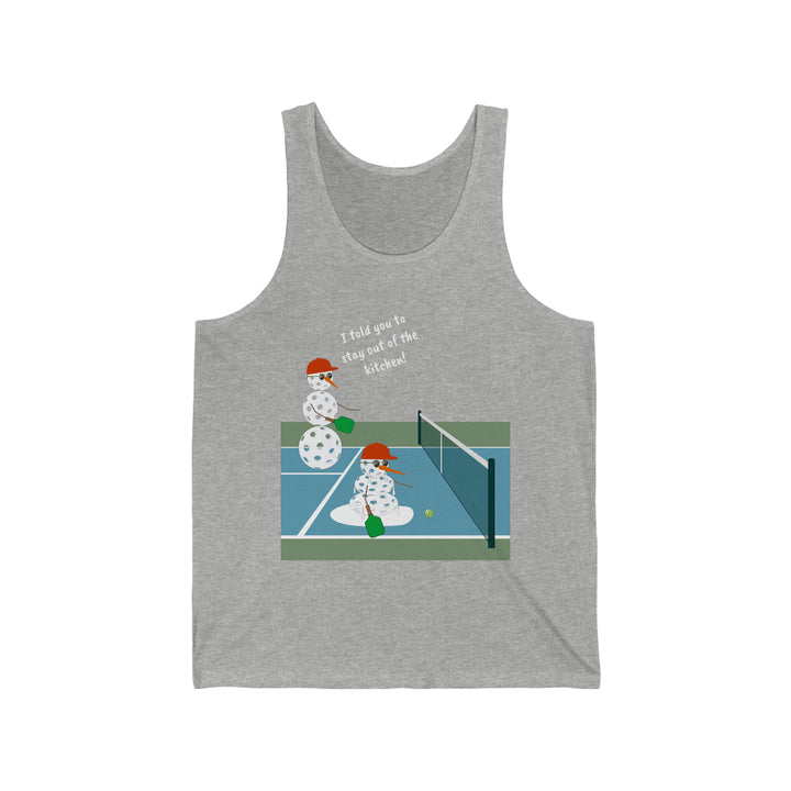 Pickleball Snowmen Unisex Cotton Tank-Great Pickleball Stuff