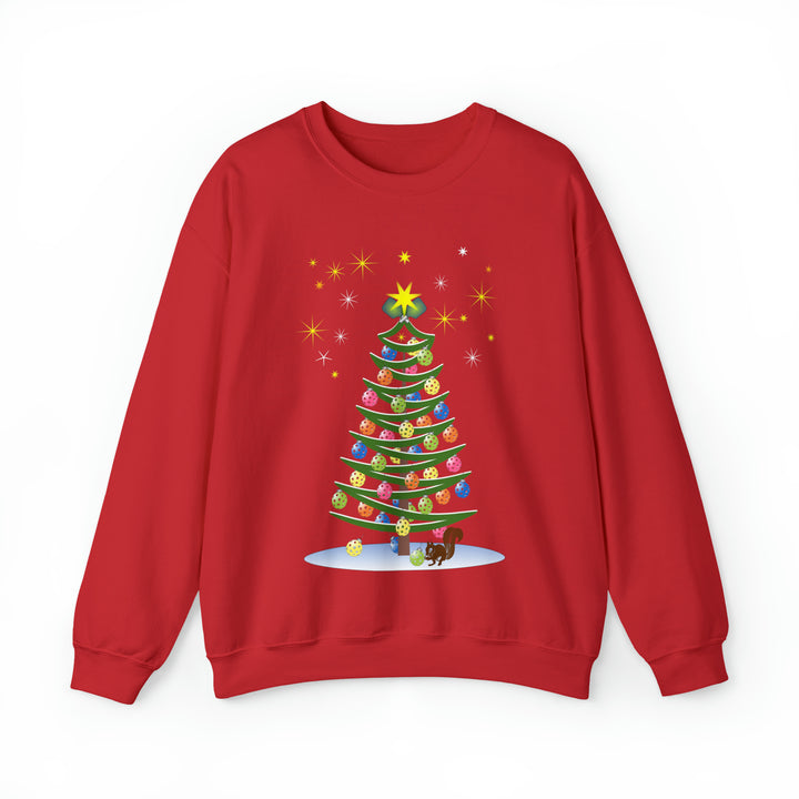 Pickleball Christmas Tree Unisex Crewneck Sweatshirt - Great Pickleball Stuff