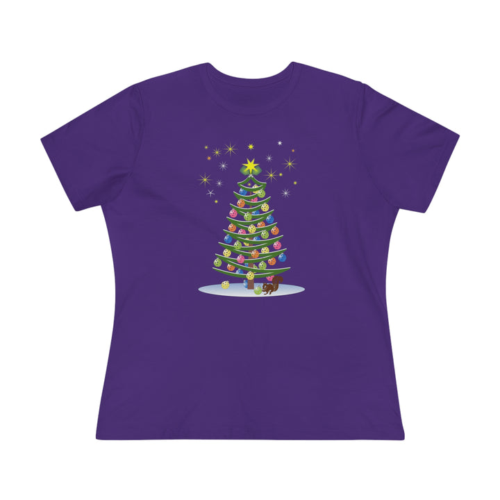 Pickleball Christmas Tree Women's Relaxed-Fit T-shirt - Great Pickleball Stuff