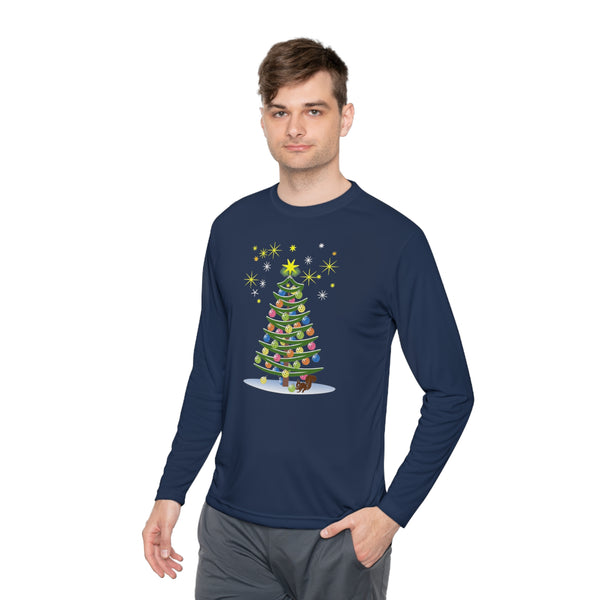 Pickleball Christmas Tree Unisex Moisture-Wicking Long Sleeve Tee - Great Pickleball Stuff