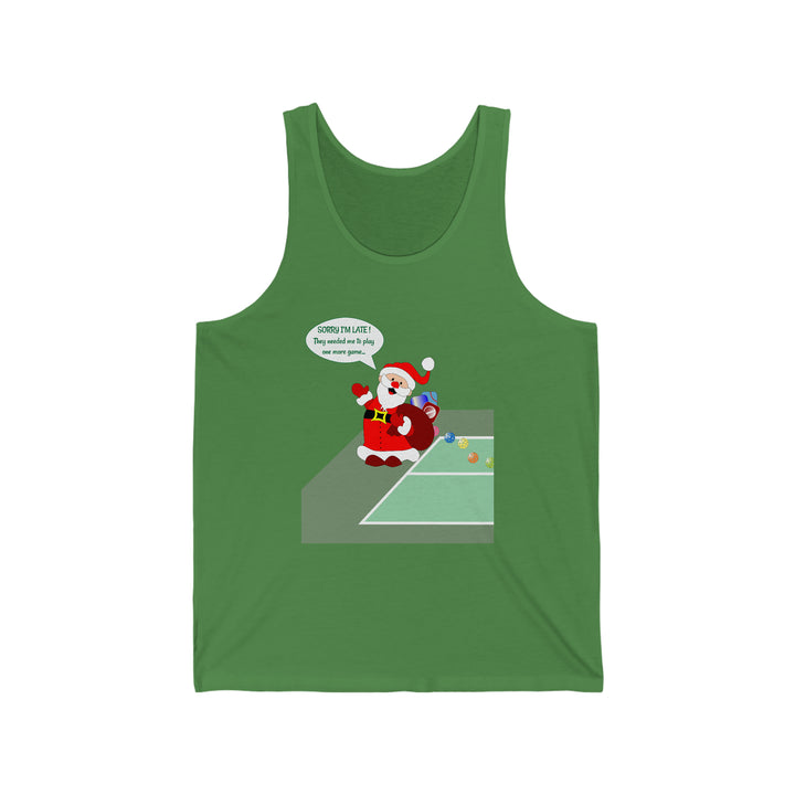 Pickleball Late Santa Unisex Cotton Tank - Great Pickleball Stuff