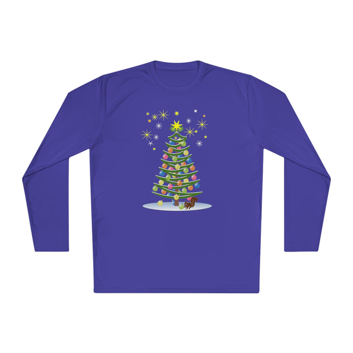 Pickleball Christmas Tree Unisex Moisture-Wicking Long Sleeve Tee - Great Pickleball Stuff