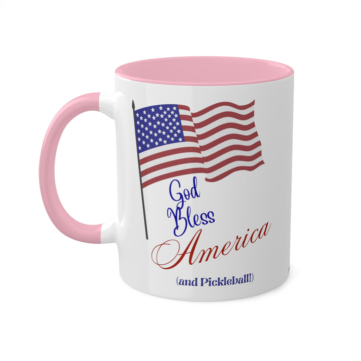 God Bless America and Pickleball Coffee Mug-Great Pickleball Stuff