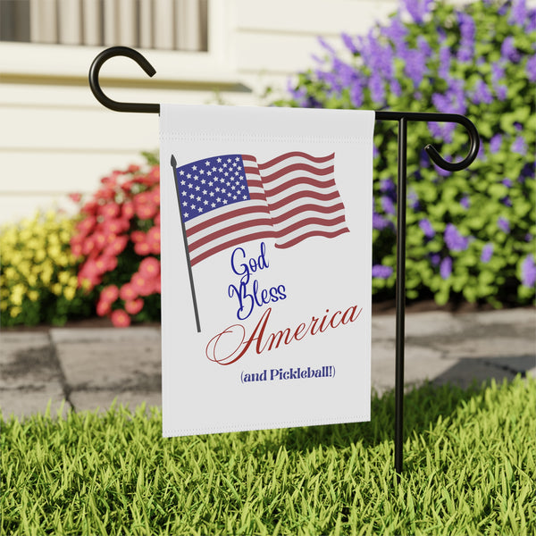 God Bless America and Pickleball Garden & House Banner-Great Pickleball Stuff